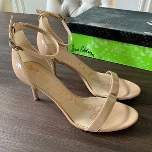 Sam Edelman Patti strap sandals nude patent 9.5M